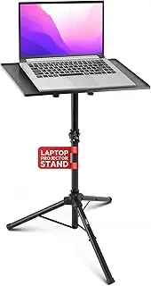 [Pyle] Universal Projector Stand - Height & Angle Adjustable Tripod - Hold Laptops, Computers, DJ Equipment & Projectors - Heavy Duty - Perfect for Stage, Studio, & Office Events - Extends 33” to 49''