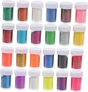 YOSADIER 24Pcs Nail Glitter Art Sequins for DIY Manicure Fillers for Nail Decoration Versatile Makeup Sequins for Craft Projects and Festivals