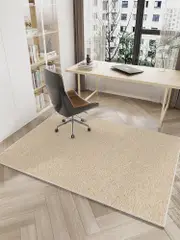 亞麻紋奶油風書房地毯 個性風格辦公室學習專用地墊 (1.7折)