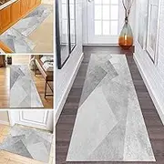 Grey Runner Rug for Hallway Passage, 100cm 1.5m 2m 250cm 300cm 4m 5m 6m Kitchen Hall Stairs Carpet Runner, Non Slip Washable Floor Mat (Size : 2.6ftx14.8ft/80x450cm)