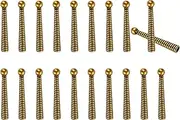 uxcell Bolo Tie Tips, 20Pcs 2 Inch Long Alloy Bolo Tie Supplies Replacement Cord End Caps 5mm Diameter for DIY Crafts Clothes Decor, Vintage Golden