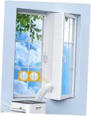 300CM(118") Portable AC Window Seal Kit with Universal Coupler Fit for