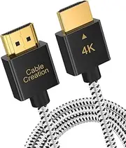 4K HDMI Cable 6FT, CableCreation UHD 18Gbps 4K Male to Male HDMI Cable 4K@60Hz 2K@144Hz 3D, HDR, 2160P, 1080P, Ethernet, HDCP 2.2, Braided HDMI Cord 32AWG, ARC Compatible with Xbox Series X PS4 PS3 LG TV Mac Studio Blu-ray Player Soundbar