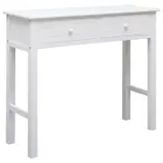 Console Table White 90x30x77 cm Wood Modern Furniture Living Room Storage 84147