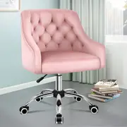 ALFORDSON Velvet Office Chair Computer Swivel Chairs Armchair Work Study Seat Pink Adult Kids