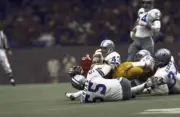 Dallas Cowboys Lee Roy Jordan and Cliff Harris in action, de - 1972 Old Photo