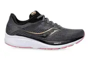 Saucony Womens Wide Guide 14 Shoes Runners Sneakers Running - Charcoal/Rose - US 9.5