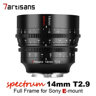 7artisans 14mm T2.9 Full Frame Ultra Wide Angle MF Cinema Lens for Sony E-mount