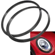 Carbon Fiber Headlight Frame Cover Ring Trim For Mini F55 F56 F57 2014-20 2015 (for: Mini)