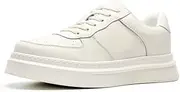 [QKDWXLPH] Niche Bread Shoes Board Shoes Small White Shoes Platform Hip hop Couple Shoes Designer Shoes, White, 9 Big Kid