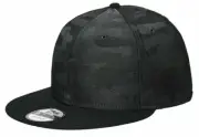 New Era Black/Black Camo 9fifty Flat Bill Snapback Cap Blank