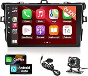 Android Car Stereo for Toyota Corolla 2006 2007 2008 2009 2010 2011 2012, 9inch Touchscreen Radio with Carplay and Android Auto + Backup Camera+Mic[2+32G]