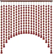 Hanging Room Divider, Hanging Room Divider Beaded Curtain,Wood Window Door Curtains,Room Doorways Divider Decorative Panel,Arched Hanging Beads Easy to Install,Custom Size