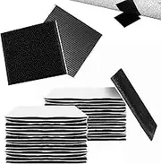 20 Pairs Heavy Duty Double Sided Sticky Pads, Extra Strong Hook and Loop Tape, 50x50 mm Industrial Strength Self-Adhesive Strips for Wall, Floor, Metal, Glass, Reusable Rug Tape