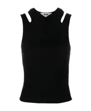MSGM Cut-Out Tank Top Black