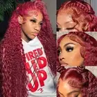 Burgundy Lace Front Wigs Human Hair 13x6 Deep Wave Lace Front Wigs Human Hair...
