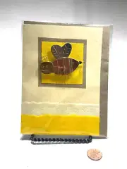 PILGRIM IMPORTS MAILABLE ART RECYCLED PAPER Bumble Bee PIN CARD BLANK INSIDE