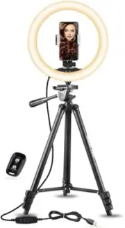 LED Ring Light with Tripod Stand Phone Holder Dimmable Ringlight For Live vlog