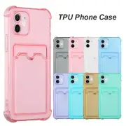 Clear Case For iPhone 14 13 12 Pro Max X Wallet Card Holder Shockproof TPU Cover