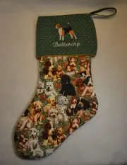 Beagle Dog Christmas Stocking 18" Print Personalized Embroidered "Buttercup"