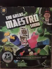 THE GREAT MAESTRO SHOW,ULTIMATE MAGIC KIT,W/ 75 MAGIC TRICKS,& HAT,KIDS 7+,NEW