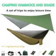 Hammock with Mosquito Net Sun Shelter Rain Tarp Portable Parachute Tree Hammock