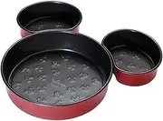Prestige New Disney Bake with Mickey Mouse 3 Piece Mickey Head Cake Tins for Baking - Non Stick Cake Tin, Carbon Steel Bakeware, Red & Black
