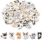 ANGOLIO 60Pcs Cute Cat Erasers Back to School Gifts for Kids Animal Pencil Top Erasers Mini Kawaii Cartoon Cat Eraser for Classroom Activities Rewards Game Prizes Cat Birthday Party Supplies, 6 Styles