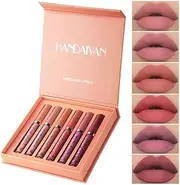6Pcs Lipstick Set Matte Lipstick Makeup Set, Lipsticks for Women Wear Non-Stick Cup Not Fade Waterproof Lip Gloss Long-Lasting & Pigmented Shades, Lip Gloss Bundle Gift Collection for Girls/Women (6Pcs-SetB, all skin)