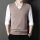 【CHINJUN】Chinjun羊毛針織背心-米駝｜V領針織毛衣、親膚保暖