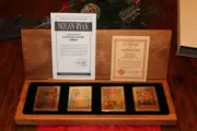 NOLAN RYAN AUTOGRAPHED BASEBALL CARD GOLD SET! 1 OF 794! 4 AUTOGRAPHS IN SET!