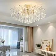 LED Chandelier 42/50/60/80/100cm 6/10/12/14/16 Head Bulb Not Included Electroplated Finish Crystal Metal Modern Contemporary Style Bedroom Dining Room MIni Pen