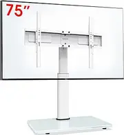 TV Stand Height 900 mm for 32-75 Inch TVs Tilting Swivel Height Adjustable Universal TV Stand Max VESA 600 x 400 mm 45 kg (White)