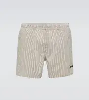[Zegna] Zegna Striped swim trunks UK 34 white