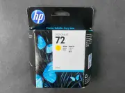 New Genuine HP DesignJet 72 Yellow Ink Cartridge 69mL 12/2019