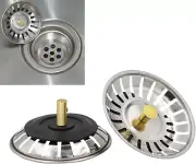 2 Pcs Sink Strainer, Strainer Stainless Steel 304 Kitchen Sink Waste Plug Drain