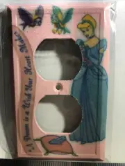 vintage Light Switch Cover, Cinderella A dream Is A Wish You’re Heart Makes