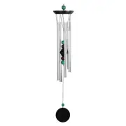 24" Long Wooden Top Geode Beads Wind Chime