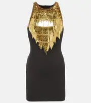 [Balmain] Balmain Embellished minidress UK 14 gold