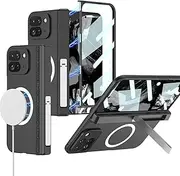 RUNGOS Magnetic for Google Pixel 9 Pro Fold Case MagSafe, with Hinge Protection & Screen Protector & Hidden Phone Stand [Military Grade Protection] All Inclusive Case for Google Pixel 9 Pro Fold 2024
