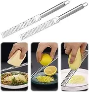 2 Pack Handheld Lemon Zester - Stainless Steel Cheese Grater - Food Grater for Cheese Lemon Garlic Orange Chocolate (2 Pack)