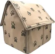 Generic Pet Dog Kennel Puppy Sleeping Bed Portable Pet Shelter Pet Bed Small Dog Hideout Pet Dog Bed Portable Pet Tent Dog Tent Folding Matress Pet Warm Bed Cat Hut Non-Woven Fabric Coffee