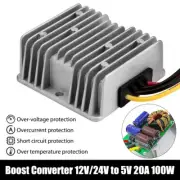 WaterProof 12V/24V to 5V 20A 100W Step Down DC/DC Power Converter Regulator Car