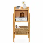 Costway 3-Tier Bamboo Bookshelf & Bookcase Modern Display Cabinet Tall Storage Organiser w/Open Shelf