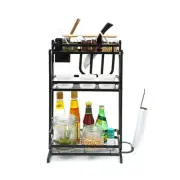 3 Tier Kitchen Spice Rack Storage Organizer Seasoning Bottle Stand Towel Holder