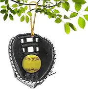Softball Christmas Ornament - Unique 2D Acrylic Decoration for Christmas Tree - Christmas Tree Ornament,Decorative Softball Player Pendant for Sports Fan