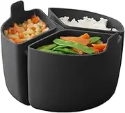 Rice Cooker Divider, Silicone Slow Cooker, Slow Basket Liner, 3-Compartment Divider, Non-Stick Silicone Liner with Handle & Cleaning Brush, Ideal for Meal Prep