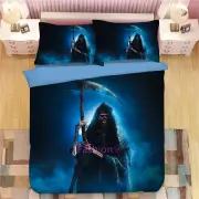 Linen Death Blue Double/Queen/Single/King Bed Duvet/Doona/Quilt Cover Set
