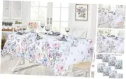 Garden Breeze Rectangle Fabric Tablecloth, 60 x 84 Inch, 60" x 84" Rectangle