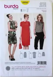 Burda Style 6914 Misses Dresses Top Kleid Vestido Sewing Pattern Sz 8-20